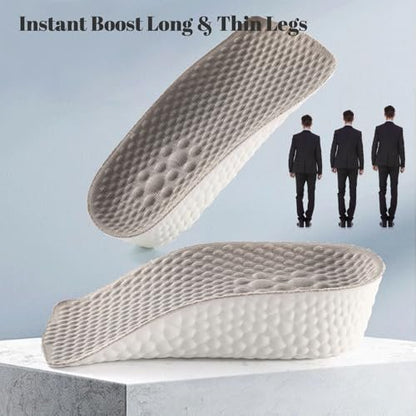 Höhenverstellbare Einlegesohlen für Männer und Frauen - Fußgewölbe-Kontur-Schuhheber, orthopädische Fersenpolster, Gel-Beinlängenausgleicher (Grau, 3 Paare - 1,5 cm / 2,5 cm / 3,5 cm)
