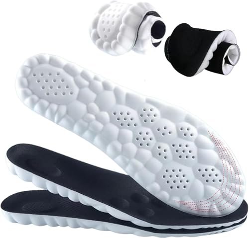 Einlegesohlen für Herren, 4D Cloud Einlegesohlen für Männer und Frauen, Schuheinlagen für Stiefel & Sneaker, zuschneidbar, anti-ermüdend, stoßdämpfend, Fußschmerzlinderung (L: Herren 7-11)