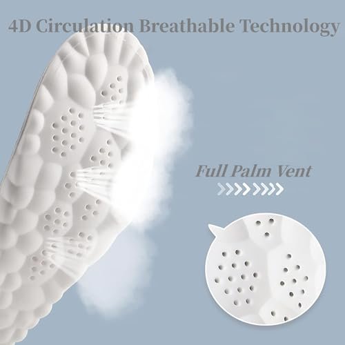 Einlegesohlen für Herren, 4D Cloud Einlegesohlen für Männer und Frauen, Schuheinlagen für Stiefel & Sneaker, zuschneidbar, anti-ermüdend, stoßdämpfend, Fußschmerzlinderung (L: Herren 7-11)