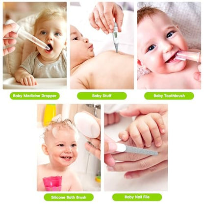 Baby Gesundheits- und Pflegeset, Tragbares Baby-Sicherheitspflegeset, Baby Essentials Set für Neugeborene (Grau-Weiß, 13-in-1)