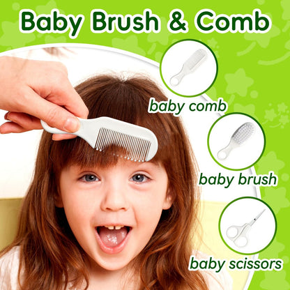 Baby Gesundheits- und Pflegeset, Tragbares Baby-Sicherheitspflegeset, Baby Essentials Set für Neugeborene (Grau-Weiß, 13-in-1)