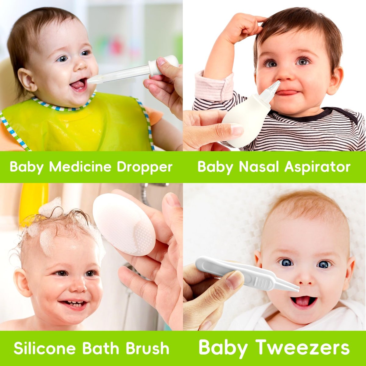 Baby Gesundheits- und Pflegeset, Tragbares Baby-Sicherheitspflegeset, Baby Essentials Set für Neugeborene (Grau-Weiß, 13-in-1)