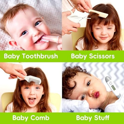 Baby Gesundheits- und Pflegeset, Tragbares Baby-Sicherheitspflegeset, Baby Essentials Set für Neugeborene (Grau-Weiß, 13-in-1)