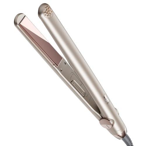 TYMO Titanium Glätteisen für Frauen – 1 Zoll Profi-Haarglätter mit 10s Aufheizzeit, 32 Temperaturen, Dual Voltage & LED-Display (Champagner)