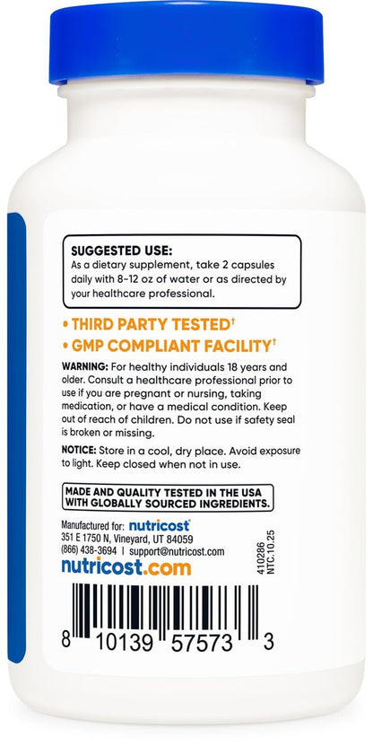 Nutricost Cistanche Tubulosa 500mg pro Portion, 120 Kapseln - Vegan, GVO-frei, 60 Portionen