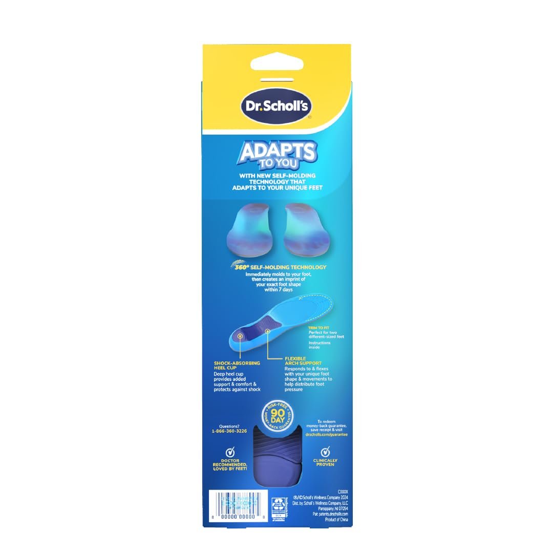 Dr. Scholl's Adapts to You Einlegesohlen für Damen – Selbstformende Schaumstofftechnologie für optimalen Tragekomfort, flexible Fußgewölbestützen, stoßdämpfend, podologisch getestet, Größe 6-10