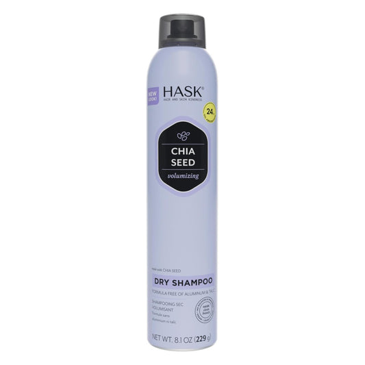 HASK Chia Seed Volumizing Trockenshampoo – Öl absorbieren, Volumen & Sprungkraft verleihen, ohne Sulfate oder Parabene, tierversuchsfrei – 240 ml