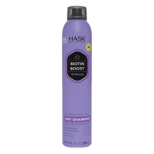 HASK Biotin Boost Trockenshampoo für mehr Volumen – Ölabsorbierend, stärkt die Haare, ohne Sulfate oder Parabene, tierversuchsfrei – 240 ml