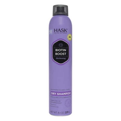 HASK Biotin Boost Trockenshampoo für mehr Volumen – Ölabsorbierend, stärkt die Haare, ohne Sulfate oder Parabene, tierversuchsfrei – 240 ml
