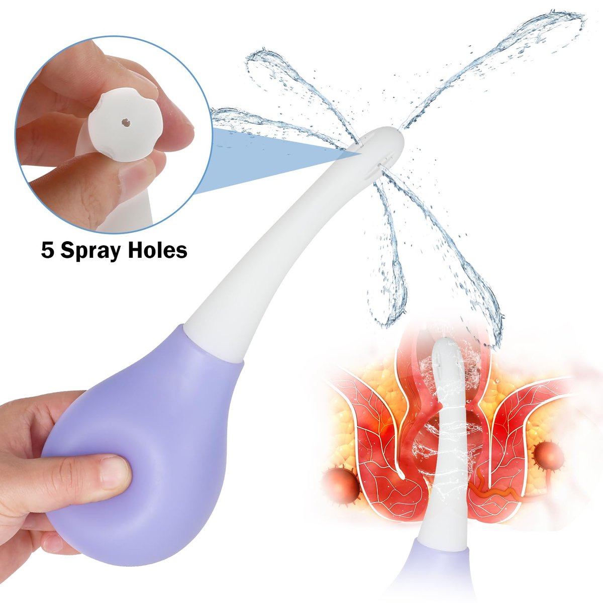 SewXew Anal-Dusche-Einlauf-Kit mit Anti-Backflow-Einlaufballon und Gleitmittel für Männer und Frauen