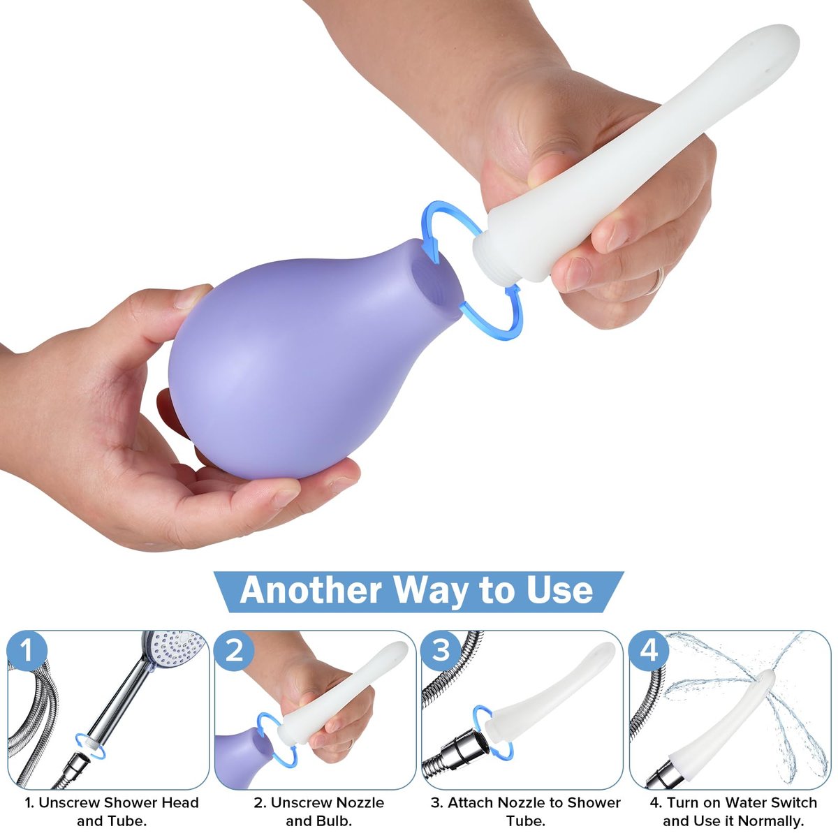 SewXew Anal-Dusche-Einlauf-Kit mit Anti-Backflow-Einlaufballon und Gleitmittel für Männer und Frauen