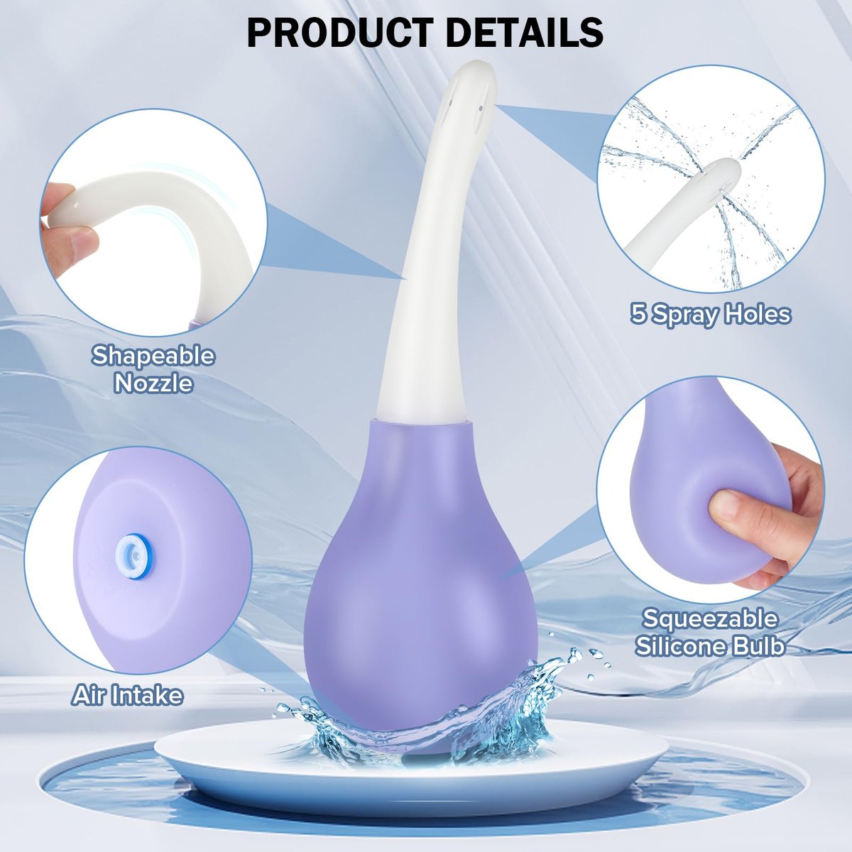 SewXew Anal-Dusche-Einlauf-Kit mit Anti-Backflow-Einlaufballon und Gleitmittel für Männer und Frauen