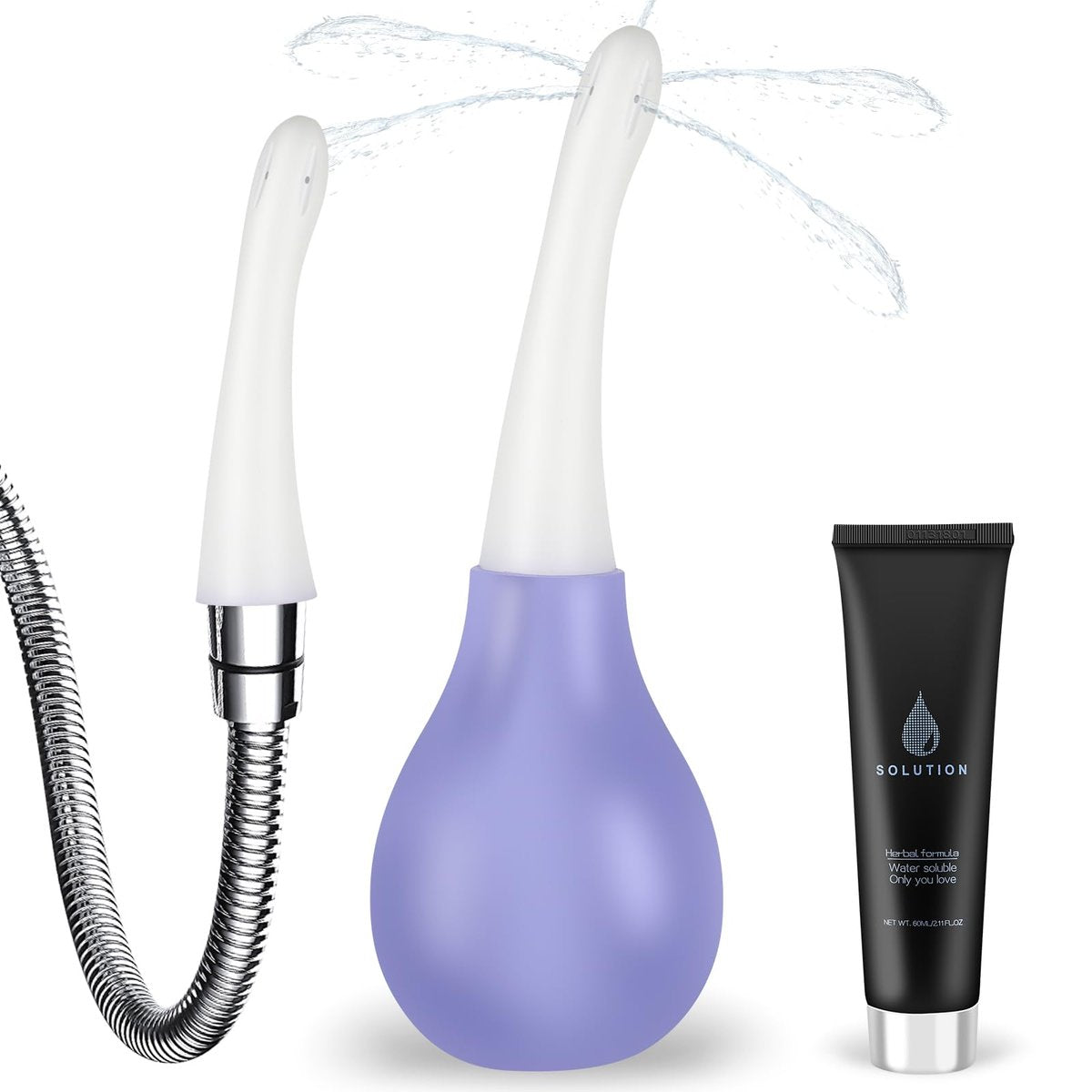 SewXew Anal-Dusche-Einlauf-Kit mit Anti-Backflow-Einlaufballon und Gleitmittel für Männer und Frauen
