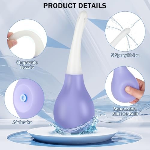 SewXew Anal-Dusche-Einlauf-Kit mit Anti-Backflow-Einlaufballon und Gleitmittel für Männer und Frauen