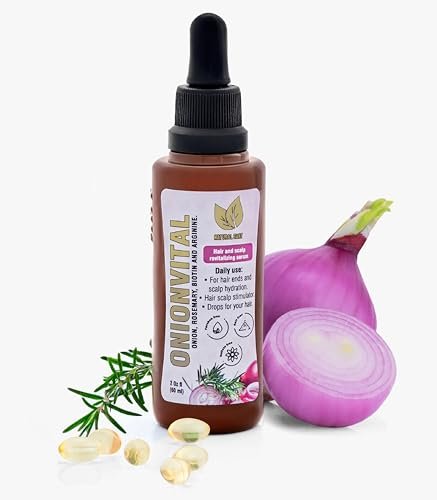 Natural Sant Onionvital Haar-Serum mit Zwiebel, Rosmarin, Biotin & Arginin – Feuchtigkeitsspendendes Serum für Kopfhaut & Haare, 60 ml