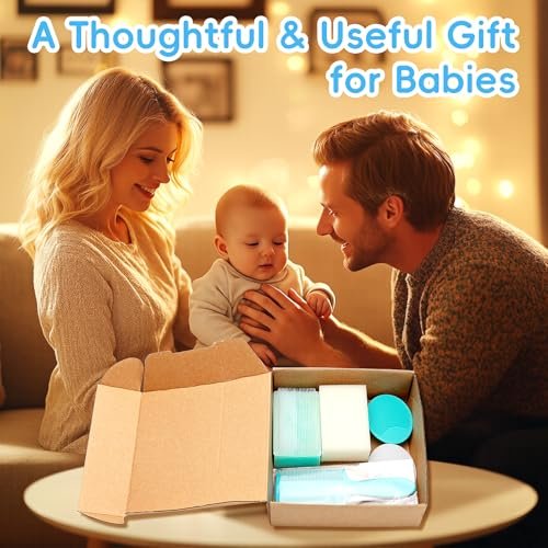 Milchschorf-Bürste für Babys – Set mit 5 Babybadeutensilien: Badeschwamm, Silikon-Schrubber, langer Kamm für Neugeborene, Kleinkinder, Jungen und Mädchen (Grün)