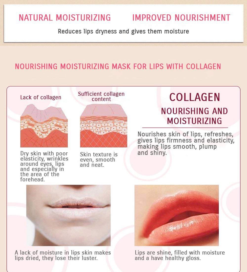 Felico 30-teiliges Lippenmasken-Set mit Kollagen, Hydratisierende Augen- und Lippenpads gegen Tränensäcke, dunkle Ringe, Fältchen – Sakura-Design
