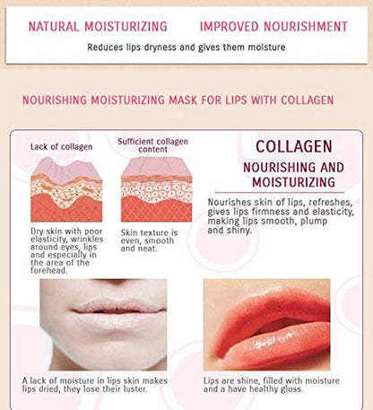 Felico 30-teiliges Lippenmasken-Set mit Kollagen, Hydratisierende Augen- und Lippenpads gegen Tränensäcke, dunkle Ringe, Fältchen – Sakura-Design