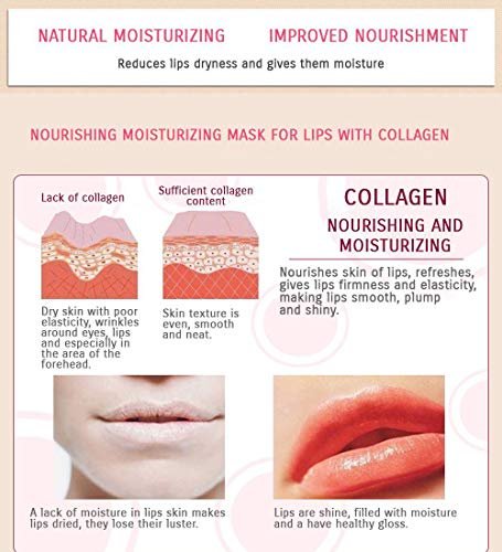 Felico 30-teiliges Lippenmasken-Set mit Kollagen, Hydratisierende Augen- und Lippenpads gegen Tränensäcke, dunkle Ringe, Fältchen – Sakura-Design