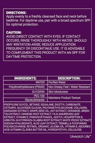 Retinol Nachtcreme für das Gesicht, Anti-Aging Gesichtscreme & Faltencreme für Frauen mit Hyaluronsäure, Kollagen & Vitamin C, Feuchtigkeitscreme für tiefe Falten, trockene & alternde Haut, Nachtfeuchtigkeitscreme 50 ml
