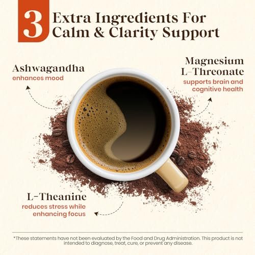 Fidus 16-in-1 Pilz-Kaffee mit 8000mg adaptogenen Pilzen, Ashwagandha, Probiotika, Magnesium und Löwenmähne – Instant Pilzkaffee für Fokus, Energie, Immunität und Verdauung, 40 Portionen