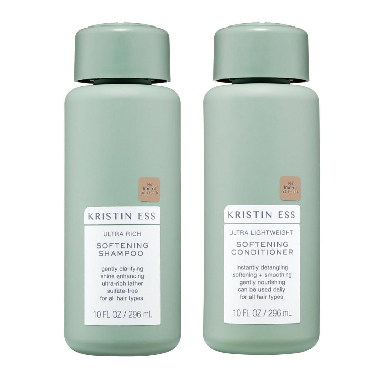 Kristin Ess Softening Moisture Repair Shampoo und Conditioner Set für trockenes Haar – leichter Duft – Anti-Frizz – Sulfatfrei + Farbsicher – Tiefenpflege für coloriertes & trockenes, geschädigtes Haar
