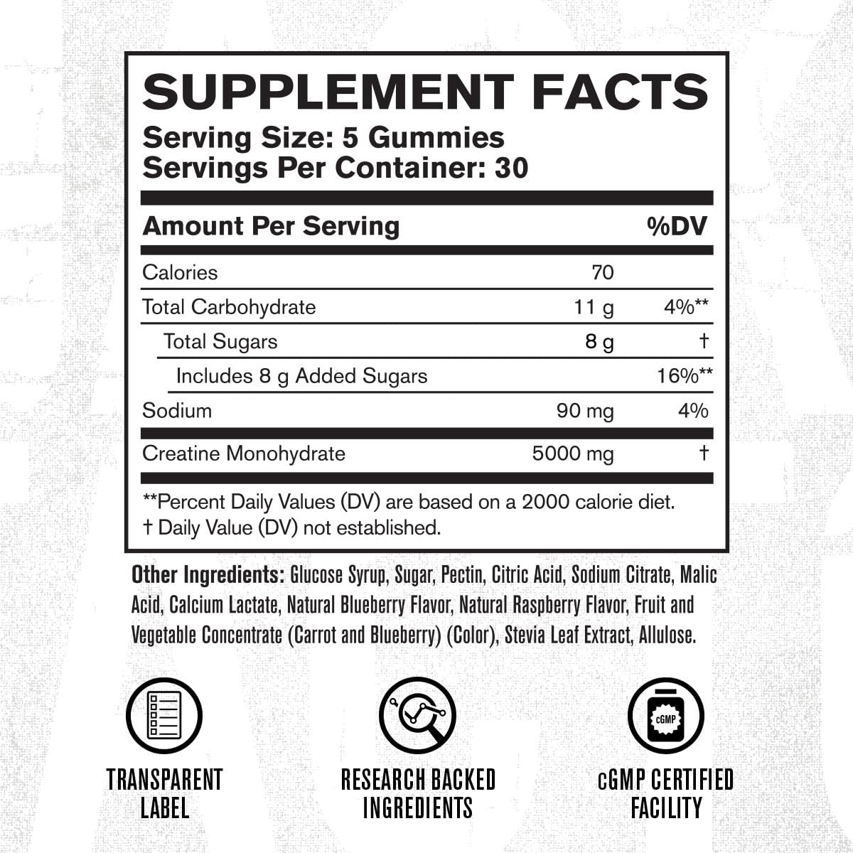 Jacked Factory Creatine Gummies 5g Tagesdosis (1g pro Gummy) - Kreatin Gummibärchen für Männer und Frauen, vegan-freundlich, reisefreundlich, drittanbietergetestet - 150 Gummibärchen, Blaue Himbeere