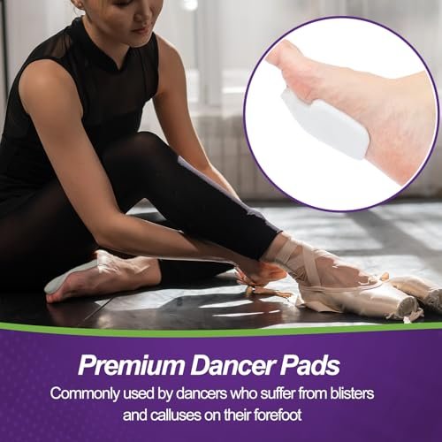 Cutecrop 20 Stk Sesamoiditis-Pads, 1/4 Zoll dicke Tänzer-Pads bei Fußballenschmerzen, dicke selbstklebende Filzpolster zur Entlastung von Sesamoiditis und Ballen, weiße Polster für die Fußsohle (Links)