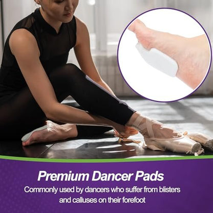 Cutecrop 20 Stk Sesamoiditis-Pads, 1/4 Zoll dicke Tänzer-Pads bei Fußballenschmerzen, dicke selbstklebende Filzpolster zur Entlastung von Sesamoiditis und Ballen, weiße Polster für die Fußsohle (Links)