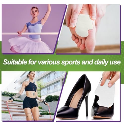 Cutecrop 20 Stk Sesamoiditis-Pads, 1/4 Zoll dicke Tänzer-Pads bei Fußballenschmerzen, dicke selbstklebende Filzpolster zur Entlastung von Sesamoiditis und Ballen, weiße Polster für die Fußsohle (Links)