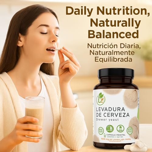 B-Experts Levadura De Cerveza – 1500 mg pro Portion, 90 Veggie-Kapseln – 100 % natürliches Nährstoff-Kraftpaket für Verdauung & Immunsystem | Nahrungsergänzungsmittel