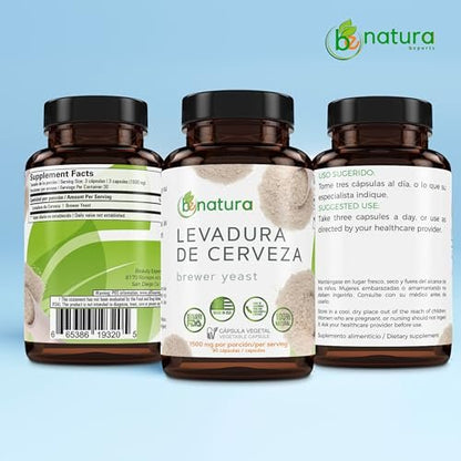 B-Experts Levadura De Cerveza – 1500 mg pro Portion, 90 Veggie-Kapseln – 100 % natürliches Nährstoff-Kraftpaket für Verdauung & Immunsystem | Nahrungsergänzungsmittel