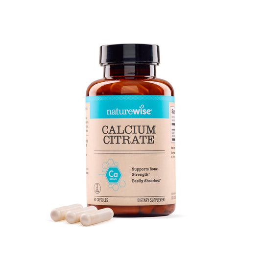 NatureWise Calcium Citrat 500mg Kapseln – Nahrungsergänzung für Knochengesundheit – Leicht verdaulich & absorbierbar – Vegan, Nicht-GVO, Glutenfrei – 90 Kapseln (30-Tage-Vorrat)