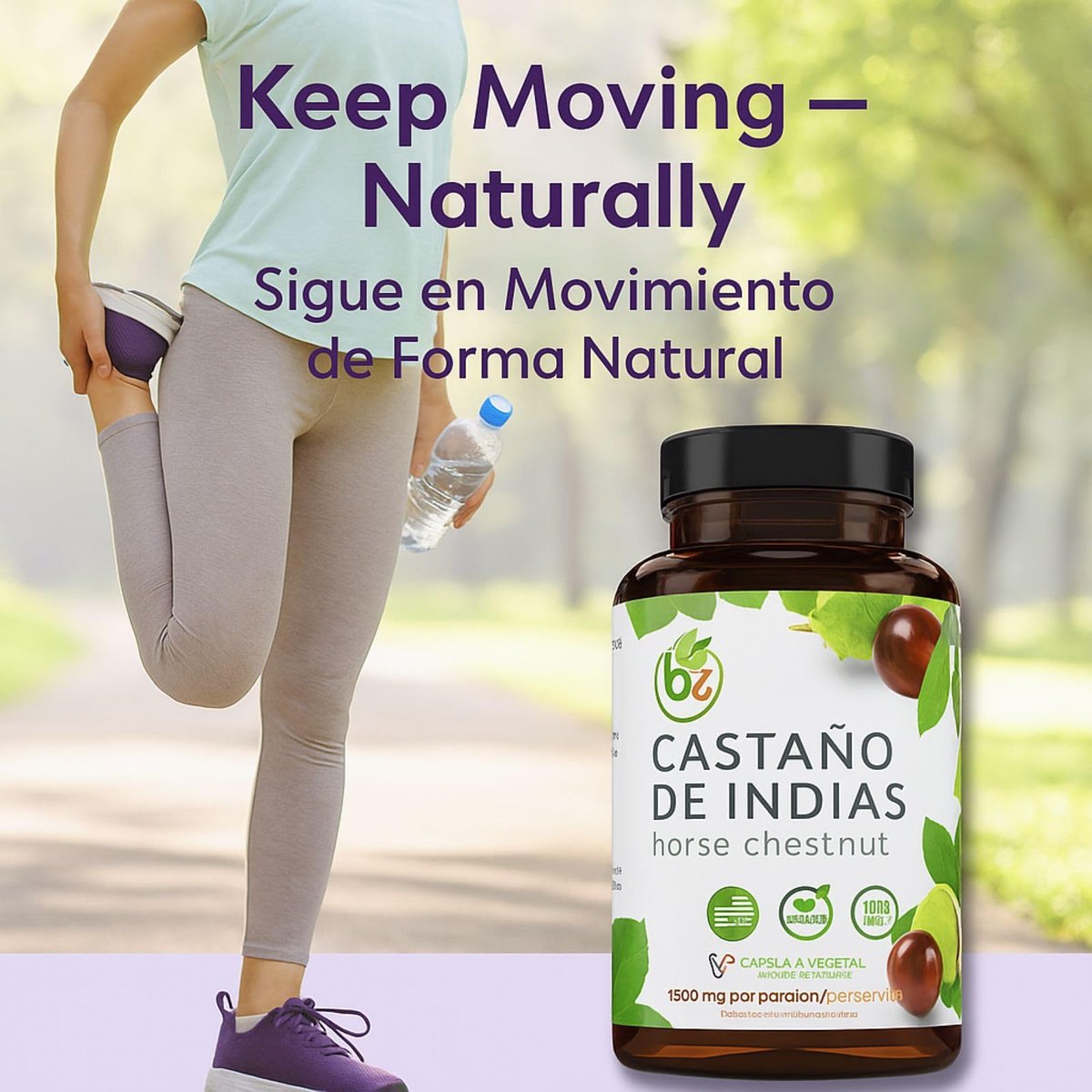Castaño de Indias (Rosskastanie) Kapseln – 1500 mg pro Portion, 90 vegane Kapseln, 100% natürliches Premium-Nahrungsergänzungsmittel, Hergestellt in den USA – Unterstützt Kreislauf- und Venengesundheit