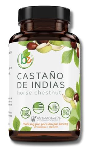 Castaño de Indias (Rosskastanie) Kapseln – 1500 mg pro Portion, 90 vegane Kapseln, 100% natürliches Premium-Nahrungsergänzungsmittel, Hergestellt in den USA – Unterstützt Kreislauf- und Venengesundheit