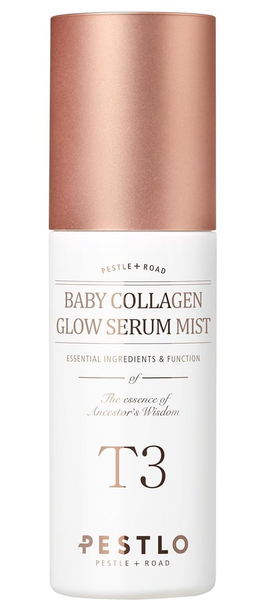 PESTLO T3 Baby Collagen Glow Serum Mist Spray für koreanische Glashaut – 75,4 % Reallagen/T3 Vegan Collagen, PDRN, Phyto-Amino Acid Complex, Voluform für Elastizität, Strahlkraft & Festigkeit, 50 ml