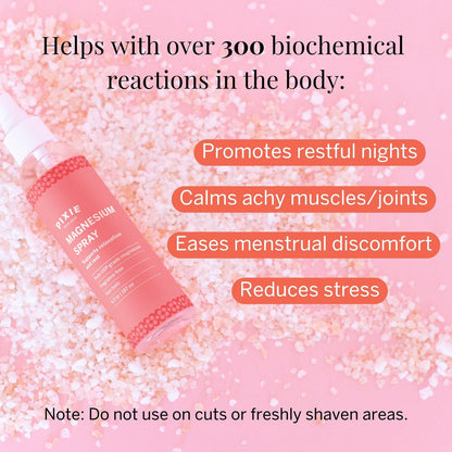Pixie Pure Magnesium Öl-Spray für Füße & Körper – USP-Qualität Magnesiumchlorid – Schnell einziehendes, nicht-toxisches Topical-Spray – Spa-Qualität Muskelunterstützung & Entspannung für die Intimpflege (6,3 Unzen)