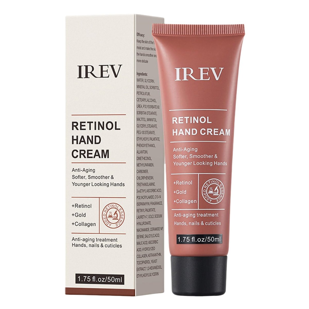 Retinol Handcreme Festigende Anti-Aging Handlotion mit Kollagen, Retinol Feuchtigkeitscreme für alternde & trockene rissige Hände, Pflege & Schutz für Haut, Nägel & Nagelhaut
