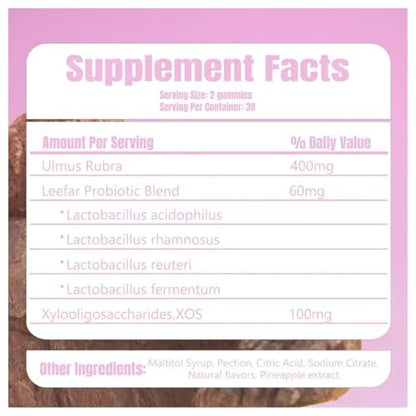 Her Juicy Weibliche Probiotika Gummis für Frauen | Ananasgeschmack | Unterstützt pH-Gleichgewicht, Darmgesundheit & Immunsystem | mit Ulmenrinde, Präbiotika & Lactobacillus-Mischung | 60 Gummis (1 Packung)