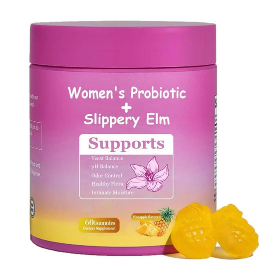 Her Juicy Weibliche Probiotika Gummis für Frauen | Ananasgeschmack | Unterstützt pH-Gleichgewicht, Darmgesundheit & Immunsystem | mit Ulmenrinde, Präbiotika & Lactobacillus-Mischung | 60 Gummis (1 Packung)