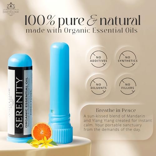 Serenity Stress Relief Aromatherapie Nasal Stick Vapor Inhaler für Ruhe & Selbstfürsorge – Hergestellt in den USA mit Bio-Zitrus-Ölen – Stressabbau-Geschenk