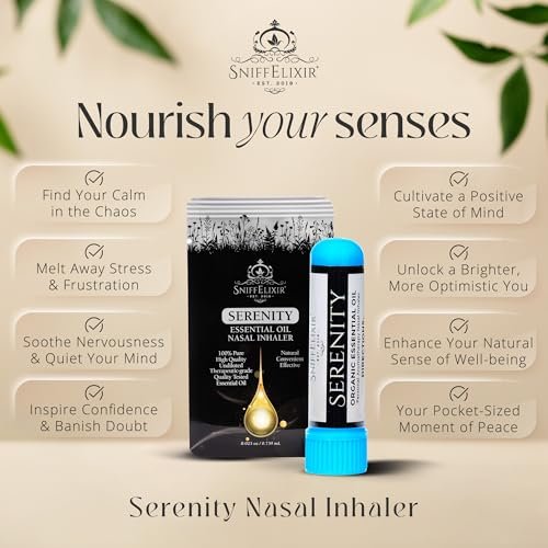 Serenity Stress Relief Aromatherapie Nasal Stick Vapor Inhaler für Ruhe & Selbstfürsorge – Hergestellt in den USA mit Bio-Zitrus-Ölen – Stressabbau-Geschenk