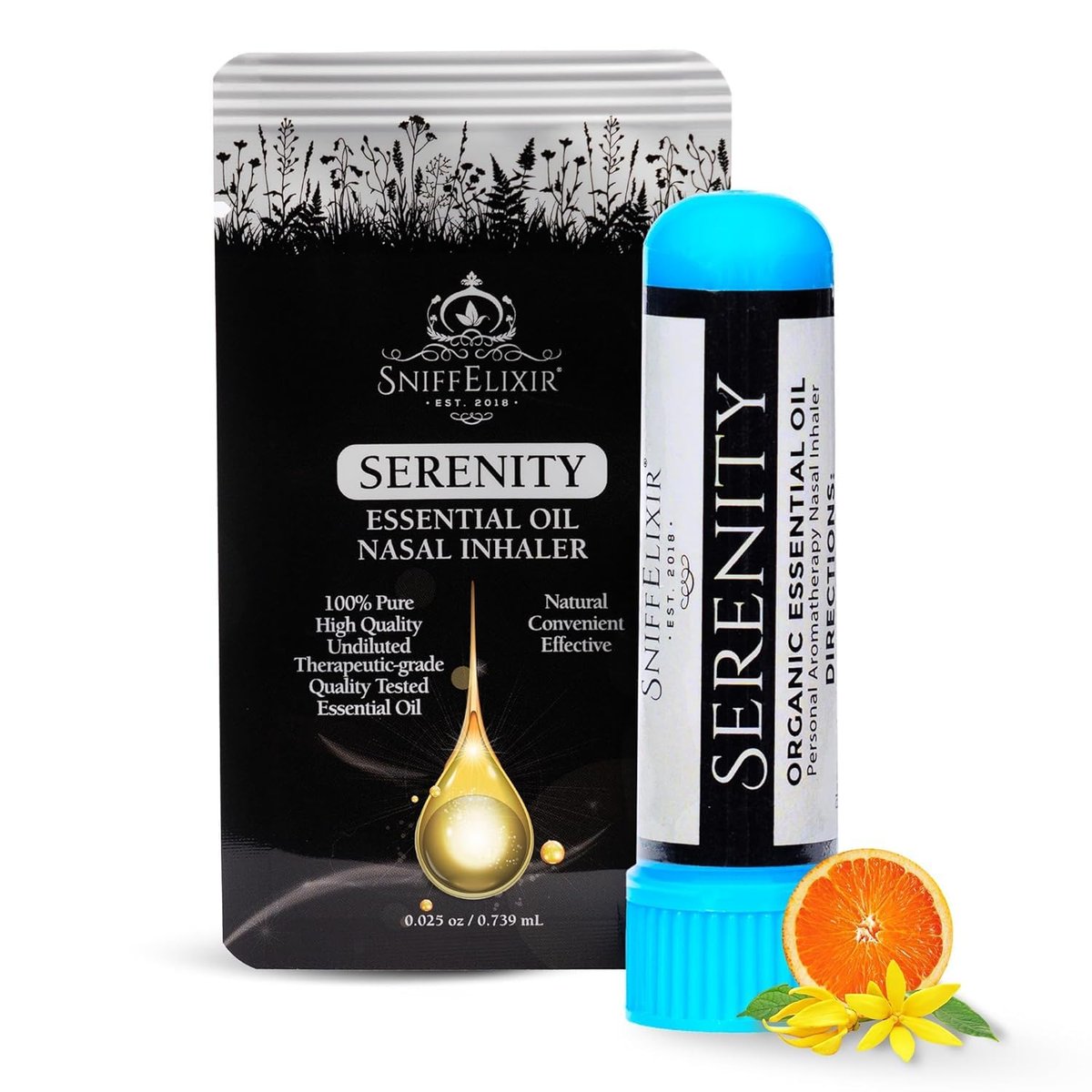 Serenity Stress Relief Aromatherapie Nasal Stick Vapor Inhaler für Ruhe & Selbstfürsorge – Hergestellt in den USA mit Bio-Zitrus-Ölen – Stressabbau-Geschenk