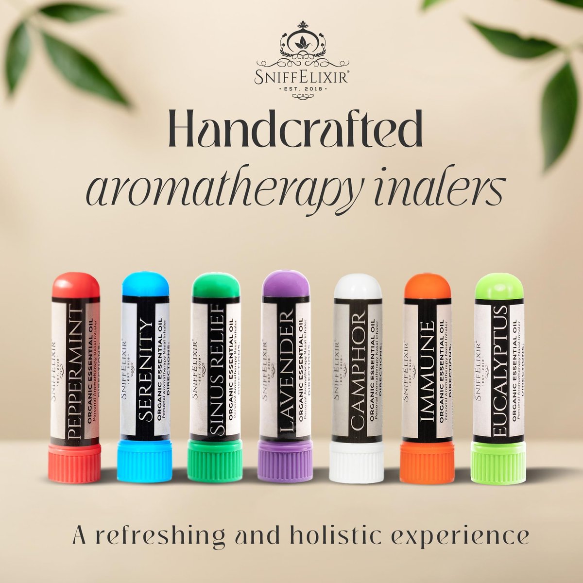 Serenity Stress Relief Aromatherapie Nasal Stick Vapor Inhaler für Ruhe & Selbstfürsorge – Hergestellt in den USA mit Bio-Zitrus-Ölen – Stressabbau-Geschenk