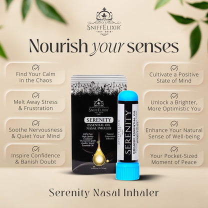 Serenity Stress Relief Aromatherapie Nasal Stick Vapor Inhaler für Ruhe & Selbstfürsorge – Hergestellt in den USA mit Bio-Zitrus-Ölen – Stressabbau-Geschenk