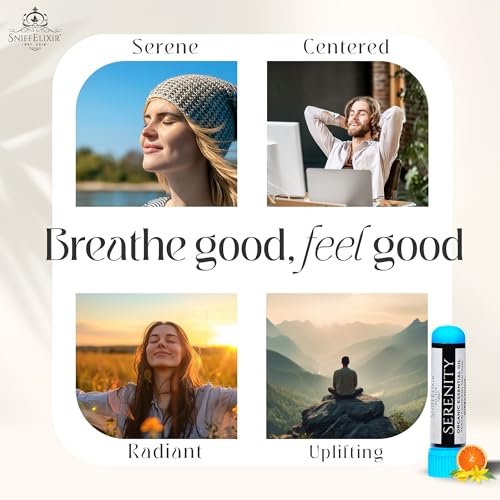 Serenity Stress Relief Aromatherapie Nasal Stick Vapor Inhaler für Ruhe & Selbstfürsorge – Hergestellt in den USA mit Bio-Zitrus-Ölen – Stressabbau-Geschenk