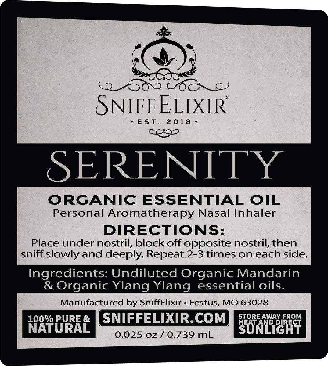 Serenity Stress Relief Aromatherapie Nasal Stick Vapor Inhaler für Ruhe & Selbstfürsorge – Hergestellt in den USA mit Bio-Zitrus-Ölen – Stressabbau-Geschenk