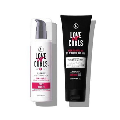 Love Ur Curls® All-in-One Curl Cream Styler & Irish Sea Moss Hair Gel Bundle – Definieren, Hydratisieren & Stylen mit Sheabutter – Mittlerer Halt für Locken, reduziert Frizz