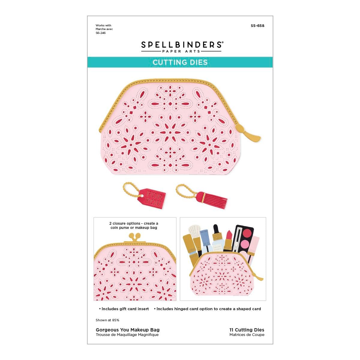 Spellbinders S5-658 Gorgeous You Makeup Bag Etched Dies – Die Gorgeous You Kollektion