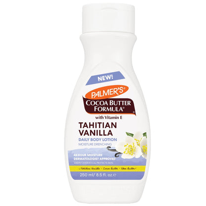 Palmer's Cocoa Butter Formula Tahitian Vanilla Body Lotion – 8,5 Unzen – Tägliche Feuchtigkeitslotion für trockene Haut mit Sheabutter & Vitamin E – Hydratisiert & schützt – 48-Stunden-Tiefenfeuchtigkeit